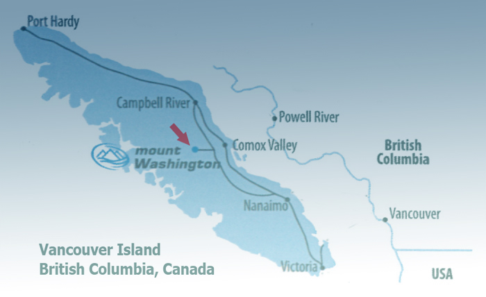 Mount Washingtons location on Vancouver Island